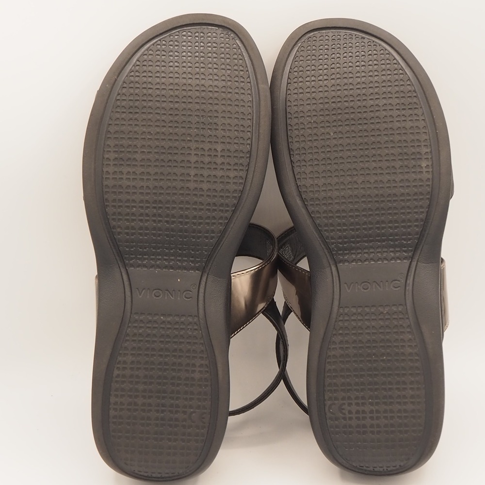 Vionic Fay Adjustable Wedge Sandals Black/Pewter Women's Sz 10 Platform Orthotic - Picture 8 of 8